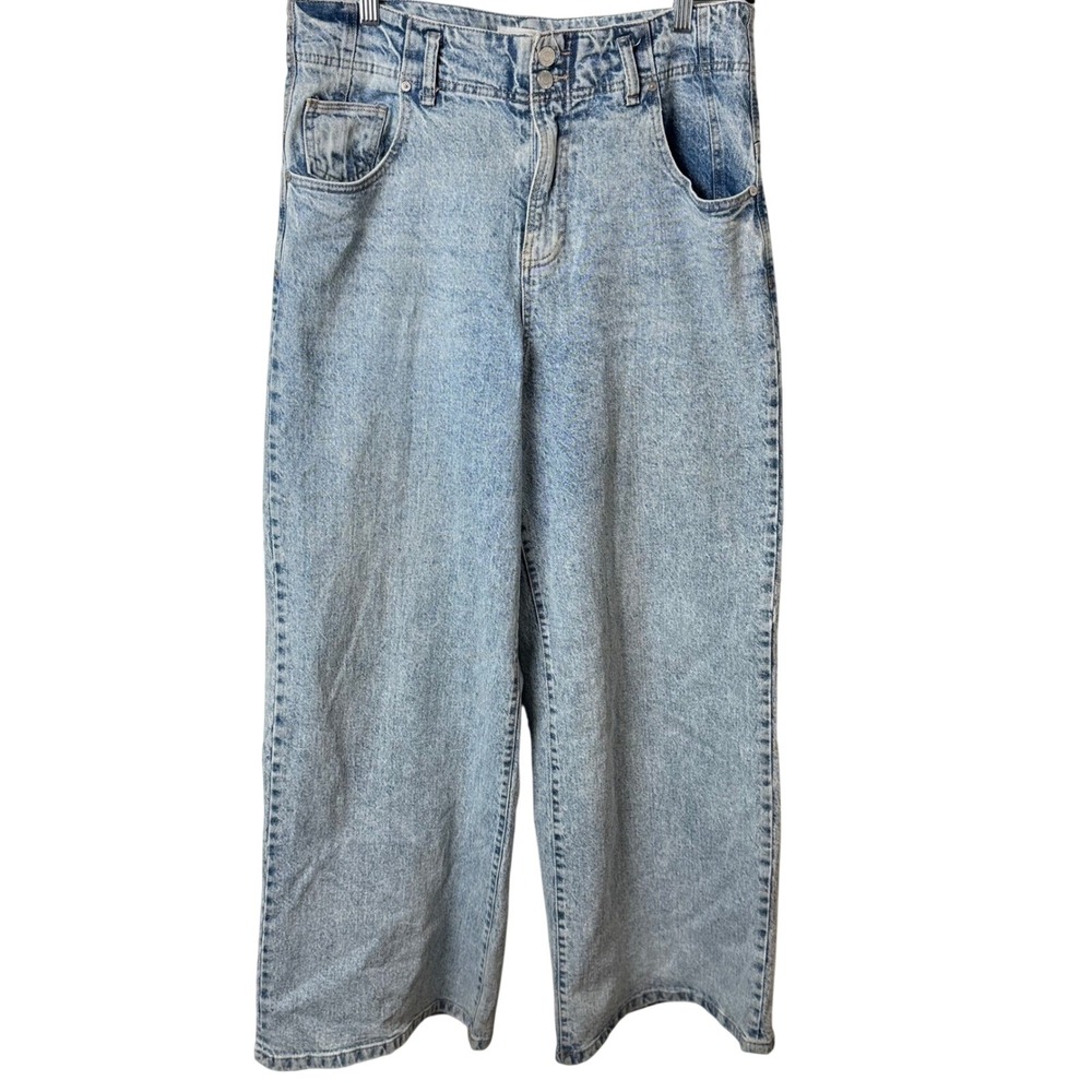 Habitual Jeans‎ Women 30 Blue Wide Leg Acid Wash High Rise Denim Emmette